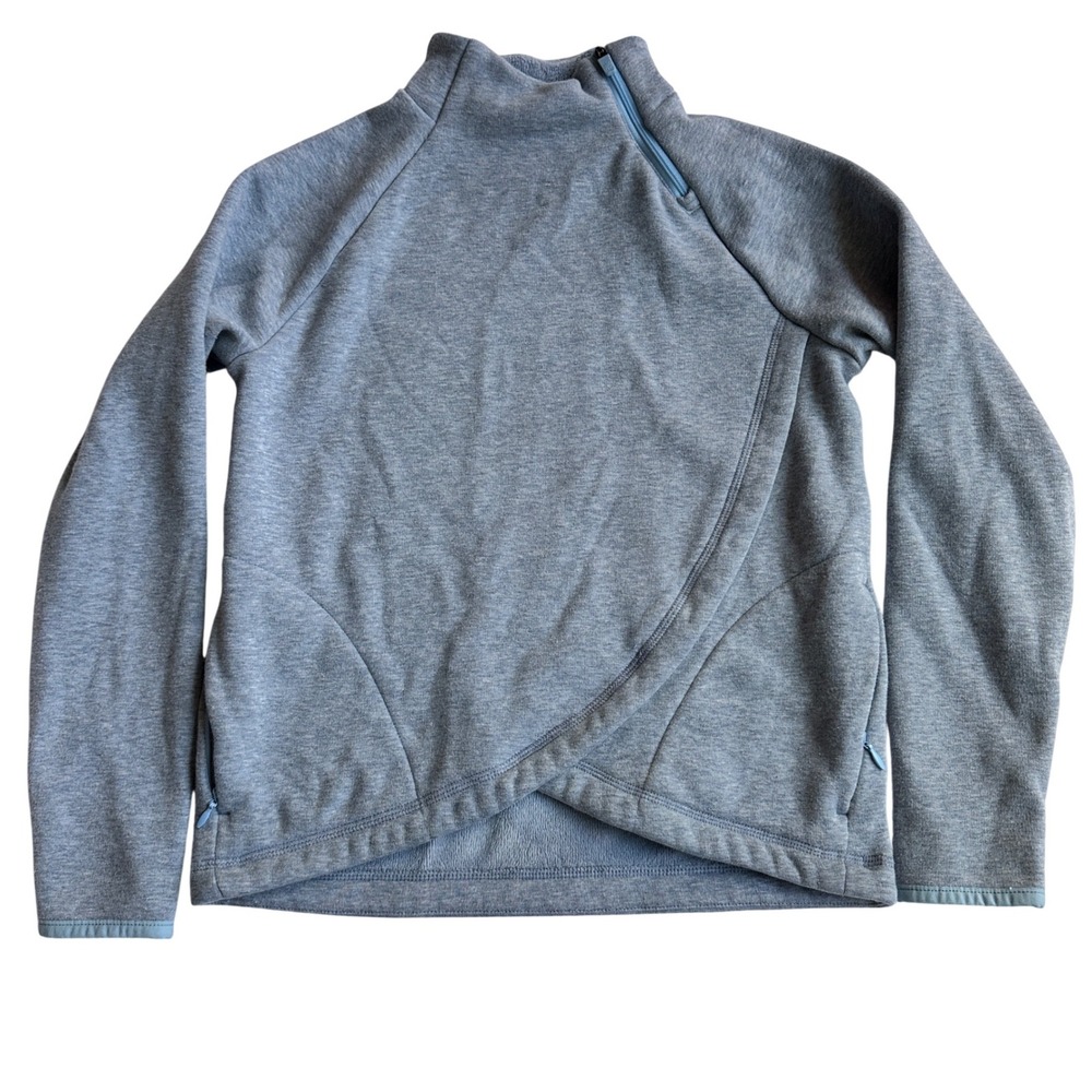 Athleta Girl Quarter Zip Pullover Blue Gray Fleece Athletic Youth‎ Medium 8-10